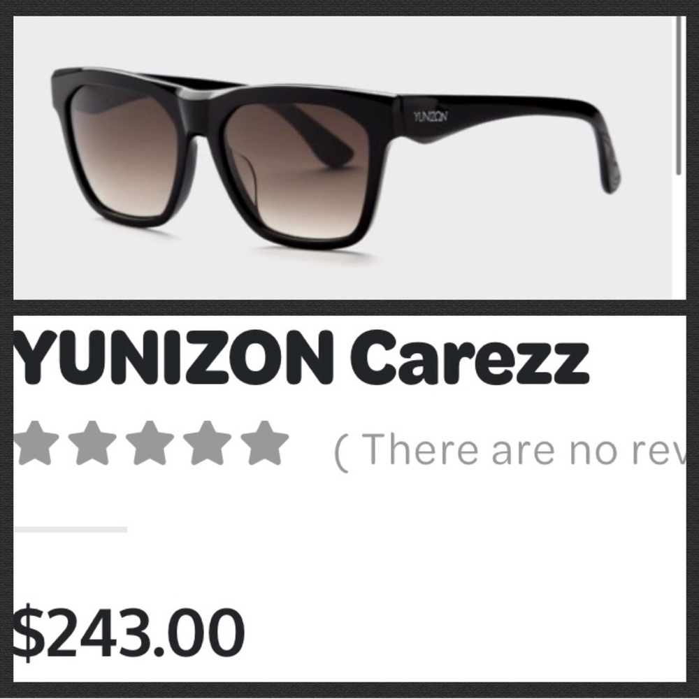 Yunizon Carezz Narrow Sunglasses - Jet Black $243